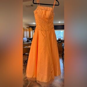 Elegant Orange Evening Gown